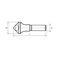Keresztfuratos kúpsüllyesztő, 90°-os, HSS-E-Co5, ZPS CS27105 PAS